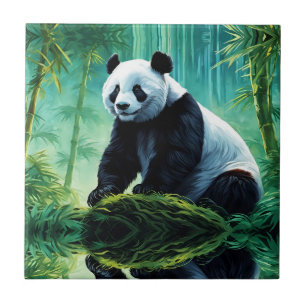 Carreau Panda géant dans la forêt de Bamboo
