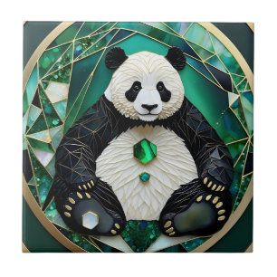 Carreau Panda géométrique hypnotique