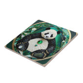 Carreau Panda géométrique hypnotique (Côté)