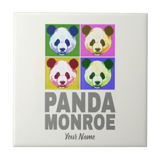 Carreau Panda Monroe Ours Pop Art Portrait (Devant)