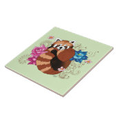 Carreau Panda Rouge Lotus Fleurs Henné (Côté)