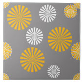 Carreau Pandelions Abstraits, stylisés, gris, jaune, blanc (Devant)