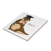 Carreau Pangolin mignon diplômé dessin animé (Côté)