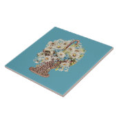 Carreau Panier à fleurs vintage carrelage (Côté)