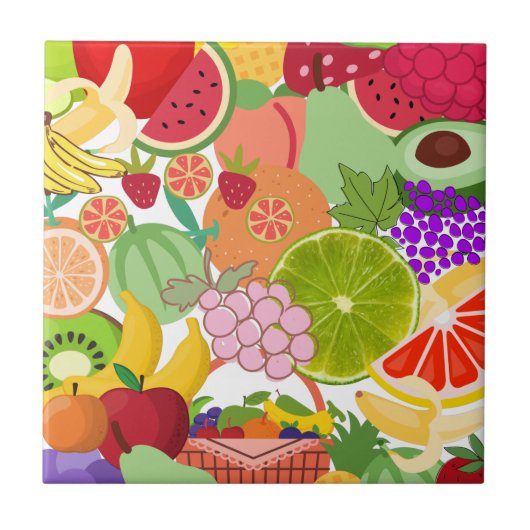 Carreau Panier de fruits modaique (Devant)