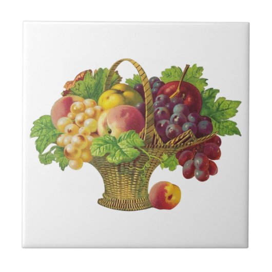 Carreau Panier de fruits vintage (Devant)