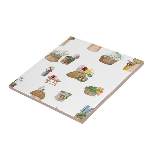 Carreau Paniers à fleurs du marché de l'Aquarelle (Côté)