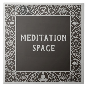Carreau Panneau de nom de salle de méditation de studio de