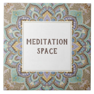 Carreau Panneau de nom d'espace de salle de méditation Man