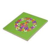 Carreau Panneau de paix Floral sur Lime Green (Côté)