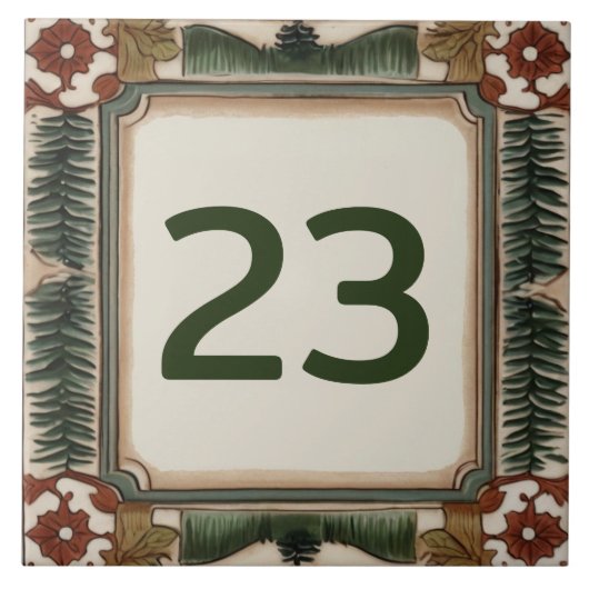 Carreau Panneau du numéro de maison personnalisé Forêt de (Devant)