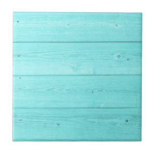 Carreau Panneau en bois bleu turquoise carré personnalis