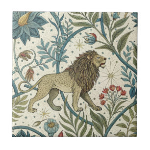 Carreau Panneau Lion Zodiac vintage élégant sans couture m