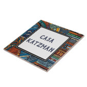 Carreau Panneau moderne Blue Abstrait Nom de la maison Pla (Côté)