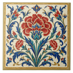 Carreau Panneau mural floral à la garlande d'œillet d'Izni