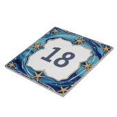 Carreau Panneau Numéro de la maison de plage personnalisée (Côté)