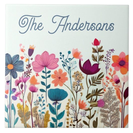 Carreau Panneau Plaque de nom de famille personnalisée Fle (Devant)