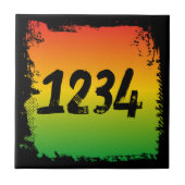 Carreau Panneau Rasta Coloured Adresse Numéro de maison (Devant)