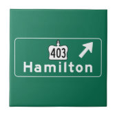 Carreau Panneau routier de Hamilton, Canada (Devant)