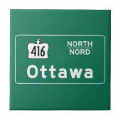 Carreau Panneau routier d'Ottawa, Canada (Devant)