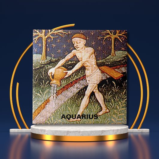 Carreau Panneau Zodiac du porteur d'eau Aquarius Fête d'an