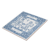 Carreau Panneau Zodiac Vintage Delft Blue Gemini (Côté)