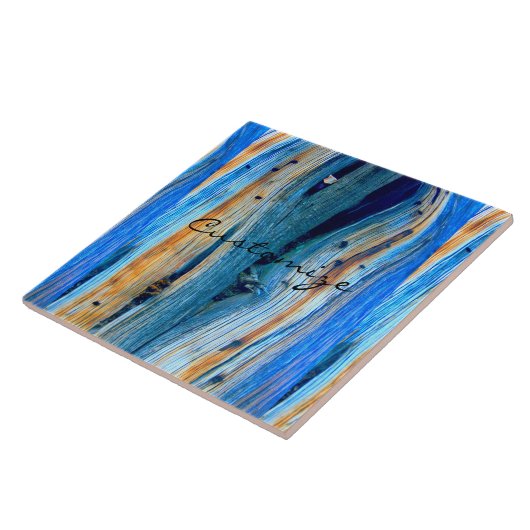 Carreau panneaux bleus rustiques en bois de genévrier (Côté)