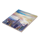 Carreau Panorama de NYC avec Chrysler et l'état d'empire (Côté)