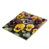 Carreau Pansies jaunes et violets aquarelle (Côté)