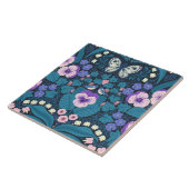 Carreau Pansies, oiseaux et papillons (Côté)