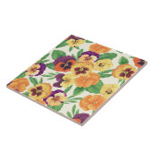 Carreau Pansies sur blanc cassé (Côté)