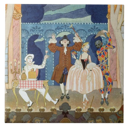 Carreau Pantomime l'étape, illustration pour des 'fêtes (Devant)