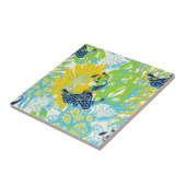 Carreau paon à fleurs (Côté)