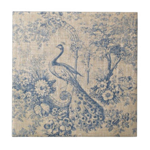 Carreau Paon antique Toile
