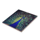 Carreau Paon bleu cobalt (Côté)