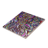 Carreau Paon pourpre Paisley génial multicolore super (Côté)