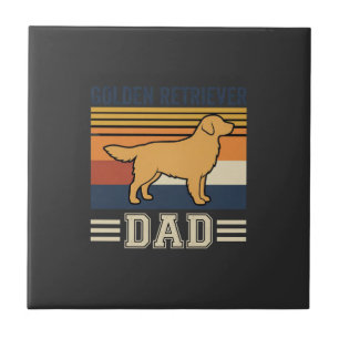 Carreau Papa Retriever doré Chien Rétro
