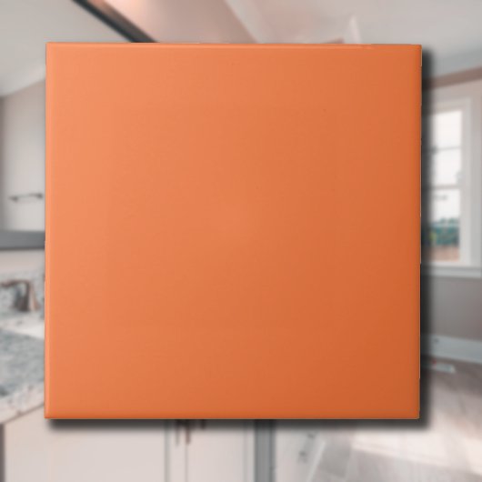Carreau Papaya couleur solide | Classique | Élégant