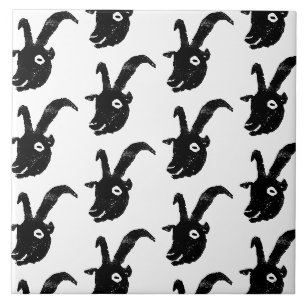 Carreau Papier de pomme de terre de chèvre noir et blanc