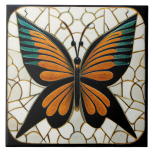 Carreau Papier Décor Papillon Art Déco Art Nouveau Céramiq