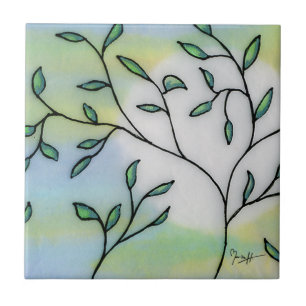 Carreau Papier peint de mûre posé avec le feuille