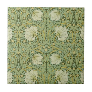 Carreau Papier peint floral bleu Pimpernel de William Morr
