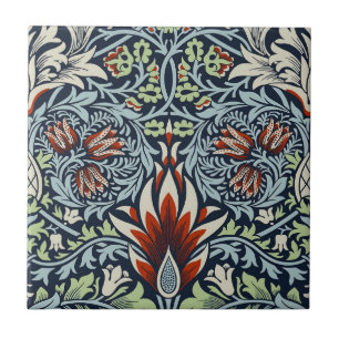 Carreau Papier peint floral Morris Navy Blue Snakeshead