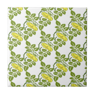 Carreau Papier peint vintage Floral Buttercup damassé