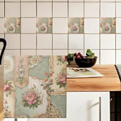 Carreau Papier vintage et fleurs