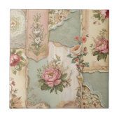 Carreau Papier vintage et fleurs (Devant)