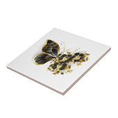 Carreau Papillon à fleurs d'or avec orchidée noire (Côté)