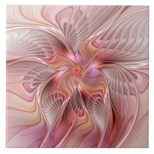 Carreau Papillon Abstrait coloré Imaginaire Fractal Art (Devant)