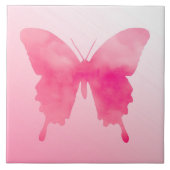 Carreau Papillon aquarelle - Fuchsia et rose (Devant)
