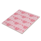 Carreau Papillon Art Déco stylisé - rose corail (Côté)